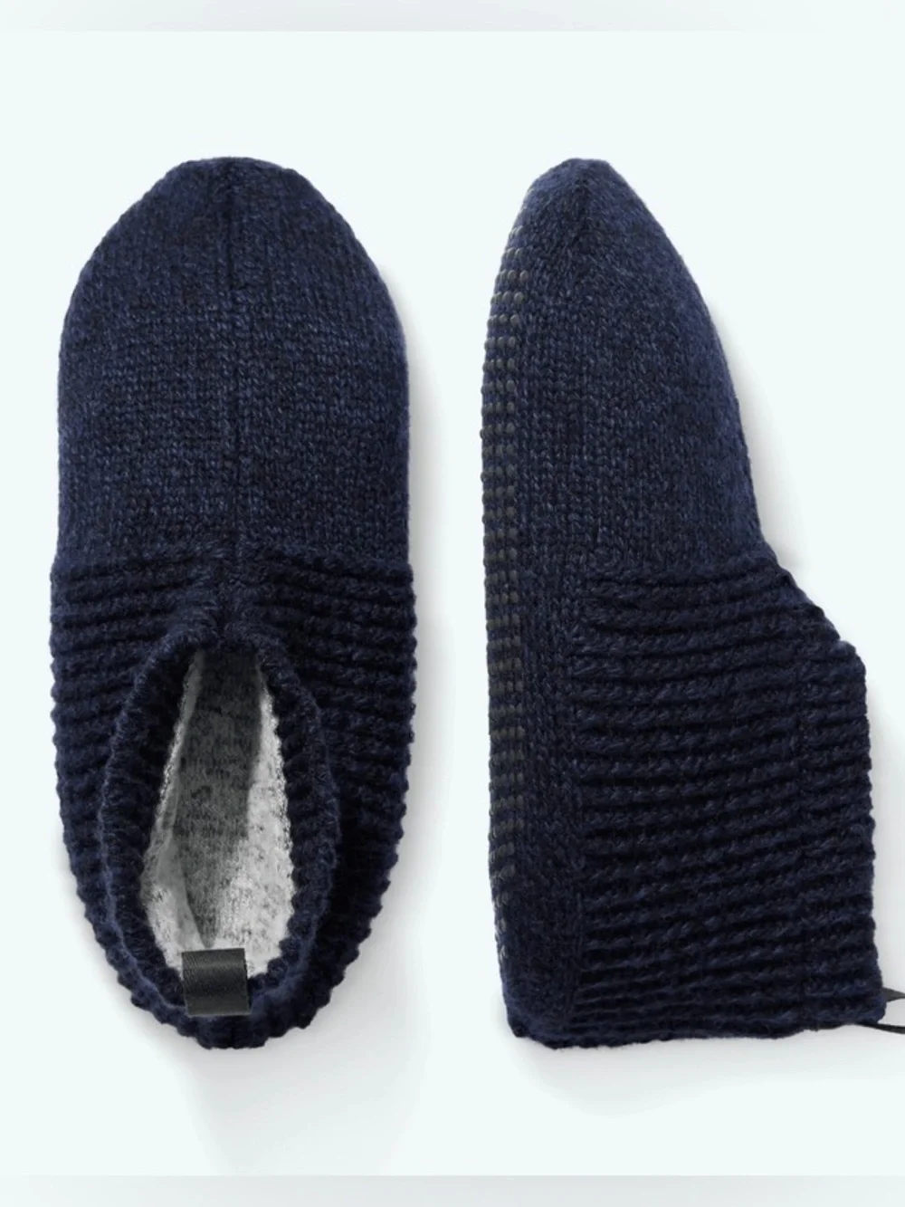 Bombas Youth Gripper Slipper Lined Slipper Sock Booties Navy Blue size 5 - 7 T